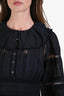 Doen Black Cotton Eyelet Maxi Dress Size S