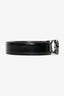 Salvatore Ferragamo Black Shiny Leather Double Gancini Belt