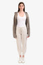 Brunello Cucinelli Beige Cotton Knit Beaded Joggers Size L