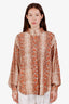 Smythe Python Printed Button Up Blouse Size M