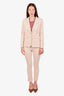 Veronica Beard Light Pink Blazer and Stretch Slim Pant Set Size 4