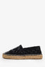 Pre-loved Chanel™ Black Lace and Patent CC Espadrilles Size 36