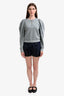 Prada 2012 Dark Blue Belted Denim Shorts Size 27