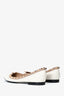 Valentino Off White Patent Leather Rockstuds Flats Size 35.5