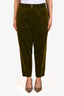 Sofie D'Hoore Green Corduroy Wide-Leg Zippered Pants Size 46