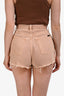 Saint Laurent Pink Denim Frayed Hem Shorts Size 24