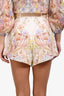 Zimmermann Yellow Multicolour Linen Floral Shorts Size 0