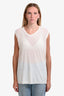Rick Owens White Cotton S/S 2022 Sheer Sleeveless Top Size 4