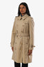 Burberry Beige Cotton Double Breasted 'The Chelsea' Trench Coat Size Medium