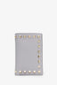 Valentino Grey Leather Rockstud Bi-Fold Compact Wallet