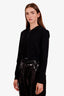 Max Mara Black Virgin Wool Quarter Zip Sweater Size XL