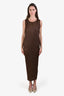 Pleats Please Issey Miyake Brown Sleeveless Dress Size 5