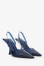 The Attico Blue PVC Ester Slingback Heels Size 37