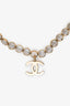 Pre-loved Chanel™ 2024 Gold Tone Transparent Beaded CC Pendant Necklace
