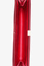 Roger Vivier Red Satin Crystal-Embellished Clutch
