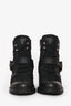 Prada Black Leather Nylon Combat Boots Size 38