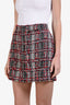 Thom Browne Black/White/Red Wool Tweed Mini Skirt Size 8