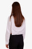 Miu Miu White Cotton Cropped Logo Button Down Shirt Size 36