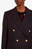Gucci Black/Red Striped Wool Double Breasted Two-piece Suit Size 46
