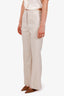 Veronica Beard Beige Linen Blend High Waisted Straight Leg Trouser Size 4