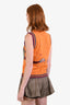 Marni Orange Wool Jacquard Dragon Graphic 'Dragon Intarsia' Knit Vest Size 42