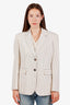 Altuzarra Beige/Black Striped Single Breasted Blazer Size 44