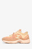 Pre-loved Chanel™ Pink/Beige Suede CC Logo Sneaker Size 35.5