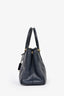 Prada Navy Saffiano Double Zip Medium Galleria Tote with Strap