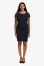 Alice + Olivia Navy Lace Cap Sleeve Mini Dress Size 34