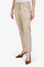 Brunello Cucinelli Beige Cotton Cuffed Jogger Pants Size Medium