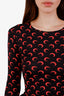 Marine Serre Black/Red Moon Long Sleeve Top Size S