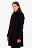 Burberry Black Cashmere Wool Double Breasted Belted Coat Size US 8