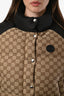 Gucci Brown Canvas Nylon GG Cotton Puffer Vest Size 40
