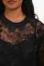 Carven Black Lace Short Sleeve Mini Dress Size 36