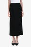Pre-loved Chanel™ 1998 Black Wool Interlocking CC Crystal Rhinestone Buttons Maxi Skirt Size 38