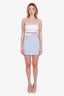 Miu Miu 2021 Blue Crystal-Embroidered Cady Mini Skirt Size 38