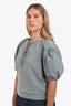 Ulla Johnson 2022 Green Puff Sleeve Tie Detail Top Size M