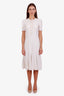 Dolce & Gabbana White Button Front Short Sleeve Midi Dress Size 40