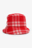 Miu Miu Red/White Virgin Wool Patterned Bucket Hat Size M