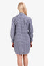 Thom Browne Blue/White Plaid 3 Stripe Long Sleeve Shirt Dress Estimated Size S