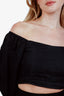 Faithful The Brand Black Linen Long Sleeve Crop Top Size 4