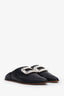 Roger Vivier Black Leather Crystal Buckle Mules Size 37