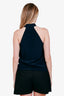 Nili Lotan Navy Silk Sleeveless Tie Neck Top Size 2