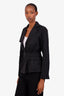 Lida Baday Black Utility Belted Blazer Top Size 8