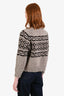 Celine Taupe/Brown Wool 'Triomphe Fair' Long Sleeve Crewneck Sweater Size XS