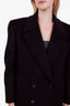 Saint Laurent Black Wool Double Breasted Coat Size 38
