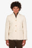 Toteme Cream No Lapel Single Breasted Blazer Size 38 Mens