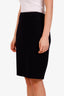 Pre-loved Chanel™ 06A Black Wool CC Midi Skirt Size 44