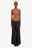 Dries Van Noten Green Cotton Wide Leg Pants Size M