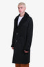 Prada 2022 Black Sheepskin Suede Shearling Coat Size 50 Mens